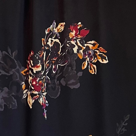 Sheer Sleeveless Floral Halter Blouse Black Multi Medium - Picture 5 of 5